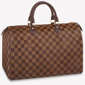 Louis Vuitton Speedy 35 Damier Ebene Red Interior